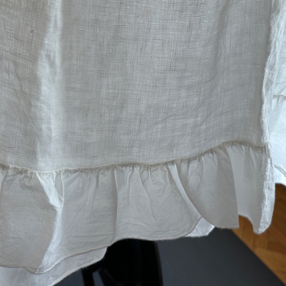 NEW With Tags Terzo Millennio Italian Linen White Blouse Sz Large - Picture 4 of 8